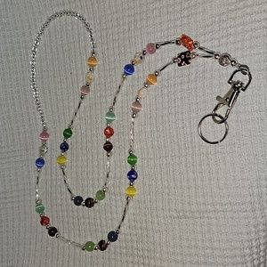 Multi glass beaded lanyard - 19 in. length (Non-Breakaway)